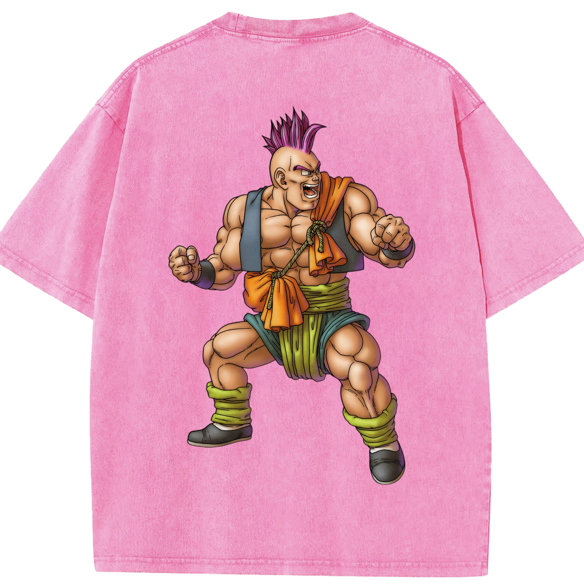 （画像用） ドラゴンクエスト Doragon Kuesuto Dragon Quest 綿100% ヴィンテージ風 半袖Tシャツ（背面プリント）